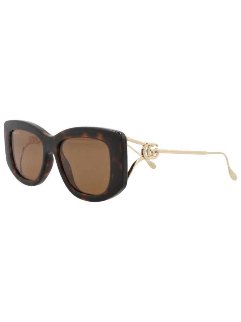New Gucci Womens Square/Rectangle Havana Gold Brown Fashion Designer Sunglasses
